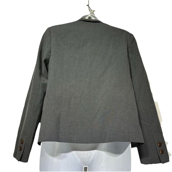 simple retro gray 2 button career business blazer Size XS - Picture 2 of 7